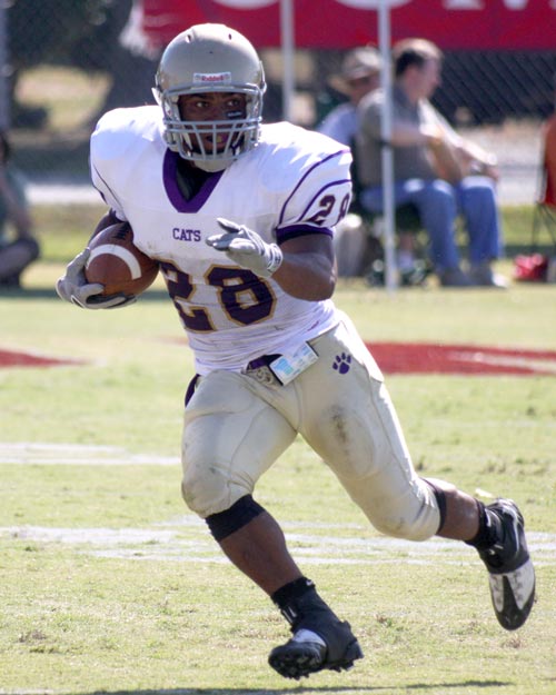 Johnathan Deberry returns a kickoff against Cumberland Univ,  Deberry had 12 tackles and 124 yards on kickoff returns.